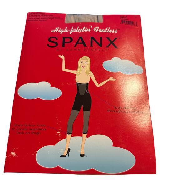 Spanx High Falutin Footless Shapewear Tights, Size F, Nude, Plus Size, NWT - Picture 1 of 5